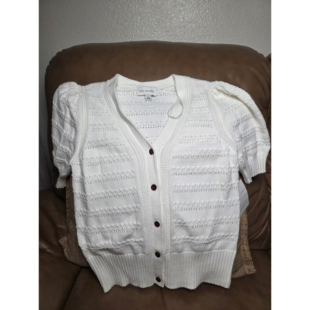 Women's Cotton Crochet Cardigan Sweater Size S